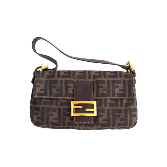 Vintage Fendi Gold-tone Hardware Zucca Baguette - Picture 1 of 8